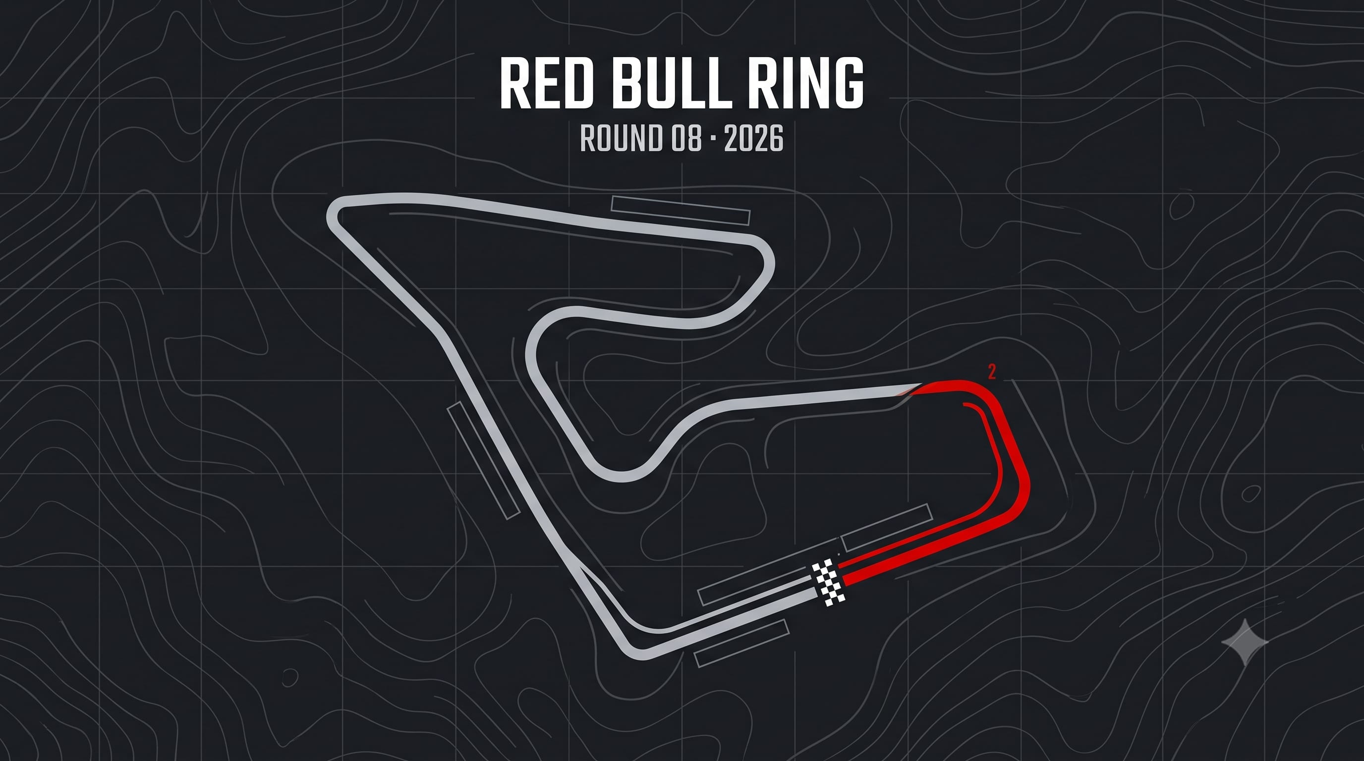 Illustrated track map of the Red Bull Ring, Spielberg