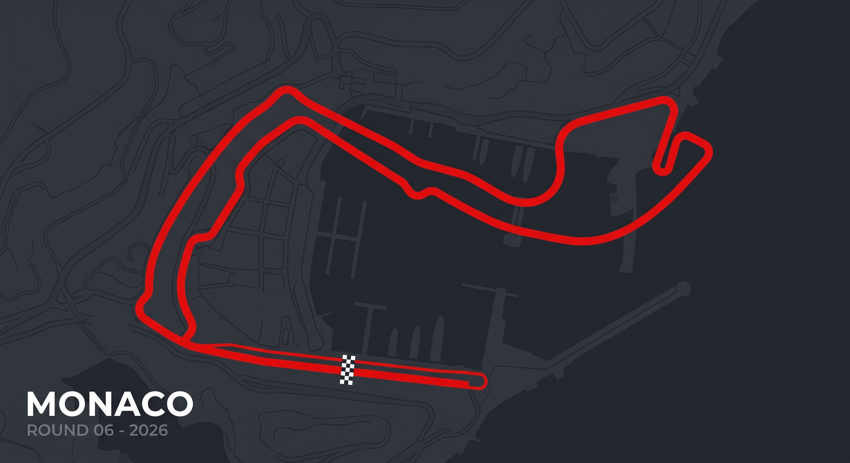 Illustrated track map of the Circuit de Monaco, Monte Carlo