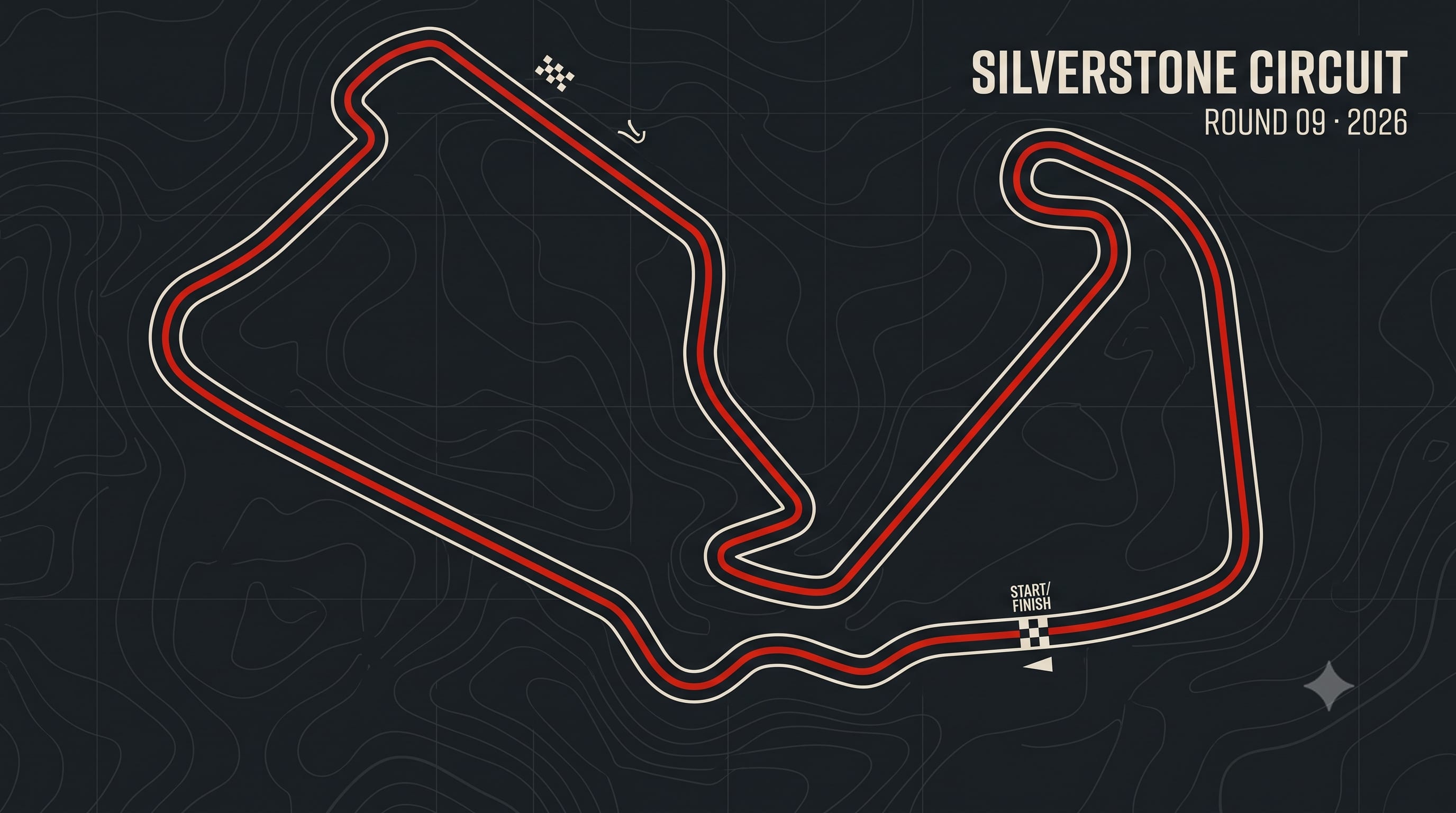 Illustrated track map of the Silverstone Circuit, Silverstone